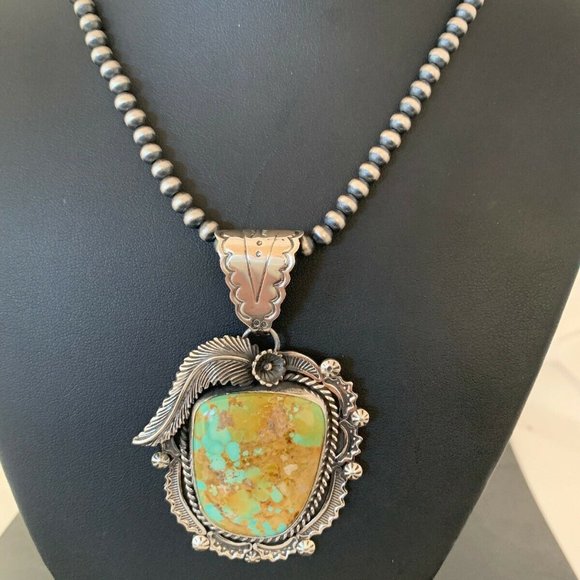 Navajo Sterling Silver Necklace Pendant Length 20 - Picture 2 of 12